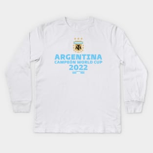 Argentina Champion World Cup 2022 Kids Long Sleeve T-Shirt